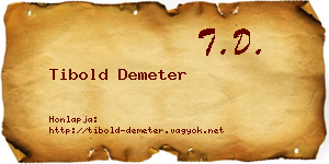 Tibold Demeter névjegykártya